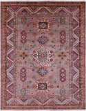 Super Kazak Handmade Wool Rug - 8' 0" X 9' 8" - Golden Nile