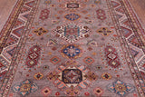 Super Kazak Handmade Wool Rug - 8' 0" X 9' 8" - Golden Nile