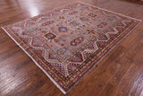 Super Kazak Handmade Wool Rug - 8' 0" X 9' 8" - Golden Nile