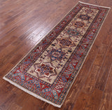 Super Kazak Hand Knotted Wool Runner Rug - 2' 9" X 8' 10" - Golden Nile