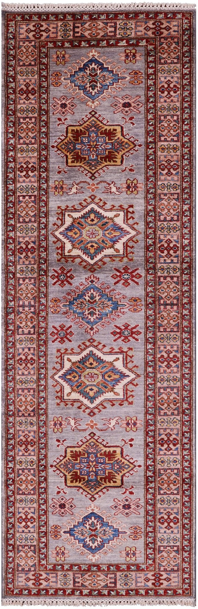 Super Kazak Handmade Wool Runner Rug - 2' 8" X 8' 4" - Golden Nile