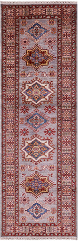 Super Kazak Handmade Wool Runner Rug - 2' 8