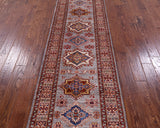 Super Kazak Handmade Wool Runner Rug - 2' 8" X 8' 4" - Golden Nile
