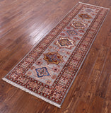 Super Kazak Handmade Wool Runner Rug - 2' 8" X 8' 4" - Golden Nile
