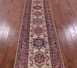Super Kazak Hand Knotted Wool Runner Rug - 2' 9" X 8' 10" - Golden Nile