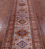 Super Kazak Handmade Wool Runner Rug - 2' 8" X 8' 4" - Golden Nile