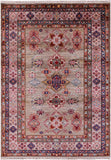 Super Kazak Hand Knotted Wool Rug - 4' 11" X 6' 7" - Golden Nile