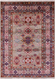 Super Kazak Hand Knotted Wool Rug - 4' 11" X 6' 7" - Golden Nile