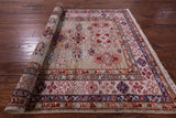 Super Kazak Hand Knotted Wool Rug - 4' 11" X 6' 7" - Golden Nile