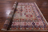 Super Kazak Hand Knotted Wool Rug - 4' 11" X 6' 7" - Golden Nile