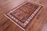 Super Kazak Hand Knotted Wool Rug - 3' 10" X 6' 0" - Golden Nile