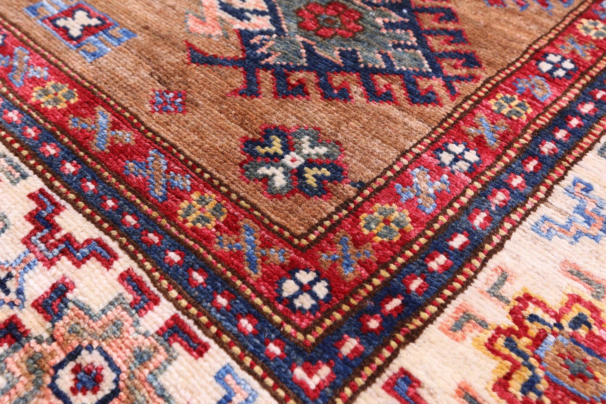 Super Kazak Hand Knotted Wool Rug - 3' 10" X 6' 0" - Golden Nile