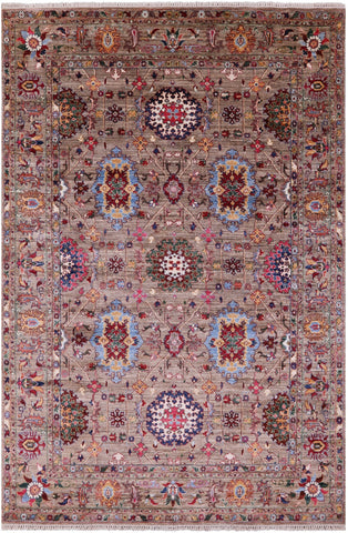 Persian Tabriz Hand Knotted Wool Rug - 6' 7