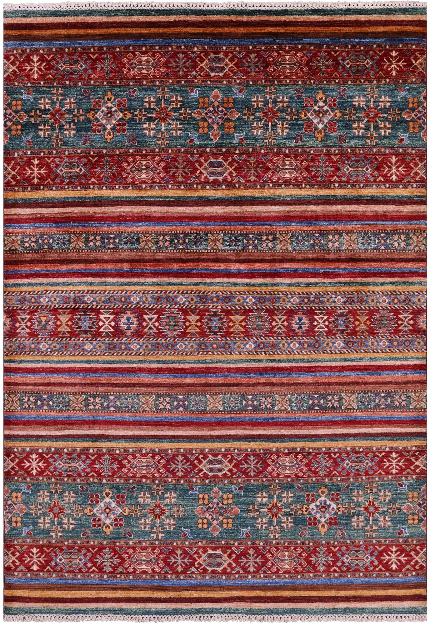 Khorjin Persian Gabbeh Handmade Wool Rug - 5' 8" X 7' 10" - Golden Nile