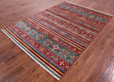 Khorjin Persian Gabbeh Handmade Wool Rug - 5' 8" X 7' 10" - Golden Nile