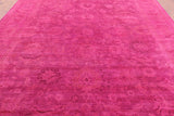 Pink Full Pile Overdyed Hand Knotted Wool Rug - 10' 0" X 13' 9" - Golden Nile