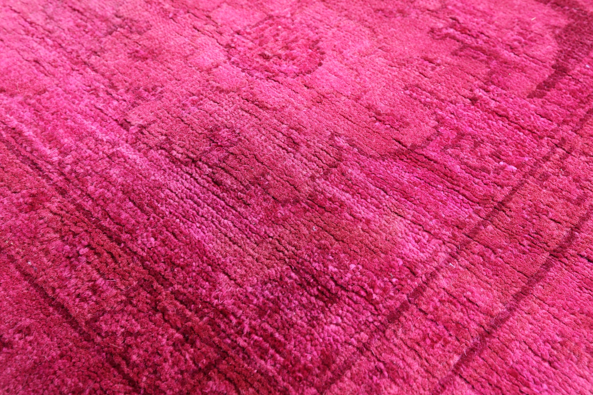 Pink Full Pile Overdyed Hand Knotted Wool Rug - 10' 0" X 13' 9" - Golden Nile