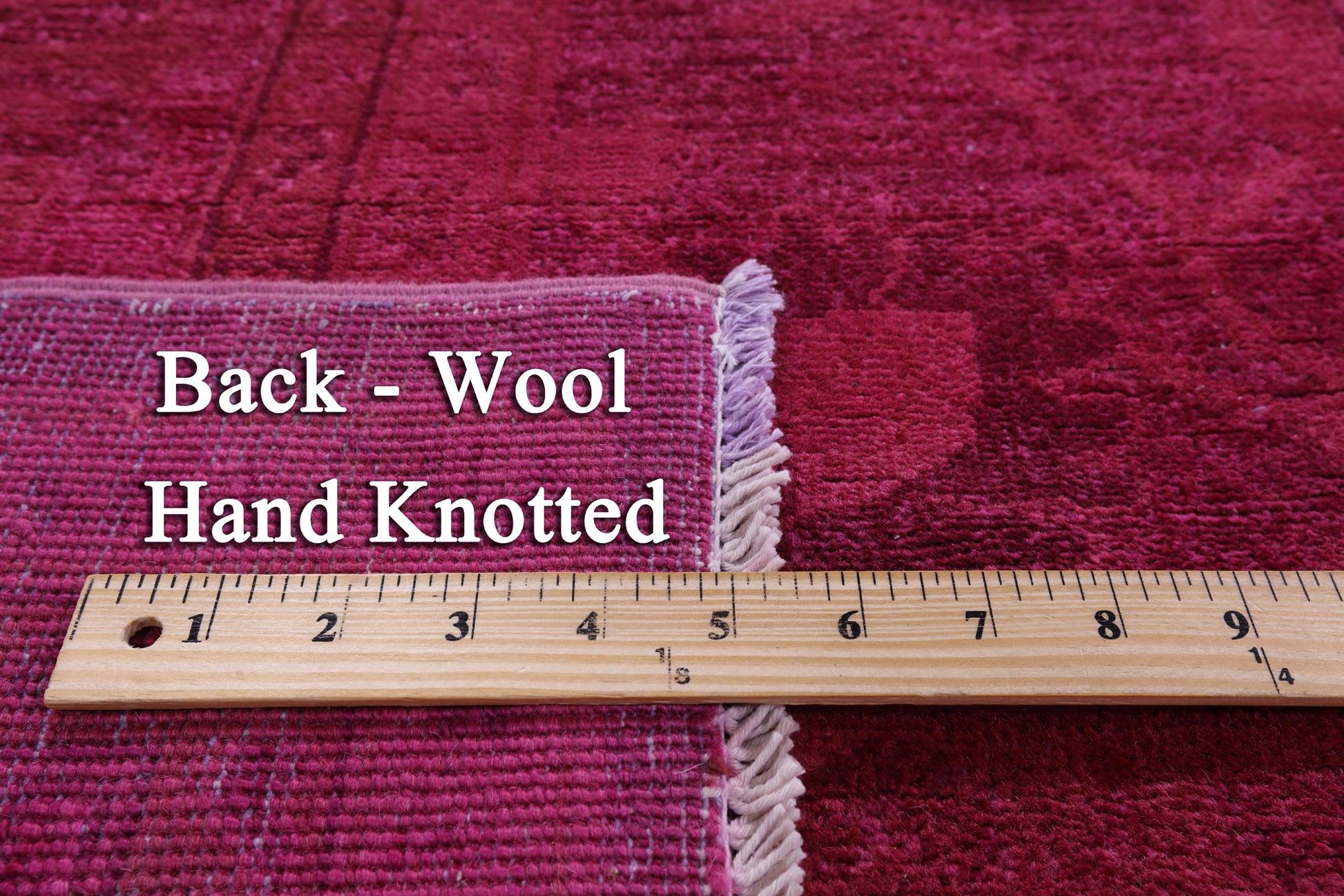 Pink Full Pile Overdyed Hand Knotted Wool Rug - 10' 0" X 13' 9" - Golden Nile