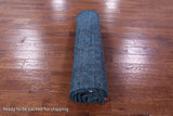Blue Full Pile Overdyed Hand Knotted Wool Rug - 7' 9" X 9' 9" - Golden Nile