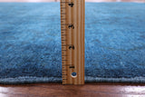 Blue Full Pile Overdyed Hand Knotted Wool Rug - 7' 9" X 9' 9" - Golden Nile