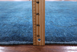 Blue Full Pile Overdyed Hand Knotted Wool Rug - 7' 9" X 9' 9" - Golden Nile
