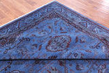 Blue Super Kazak Full Pile Overdyed Handmade Wool Rug - 8' 0" X 9' 6" - Golden Nile