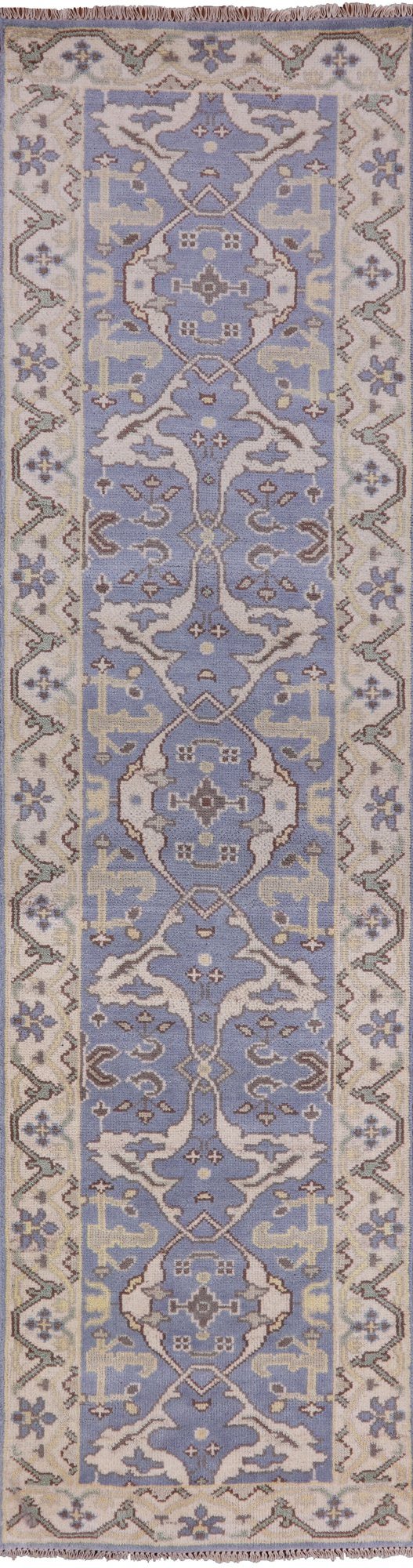 Turkish Oushak Hand Knotted Wool Runner Rug - 2' 7" X 9' 10" - Golden Nile