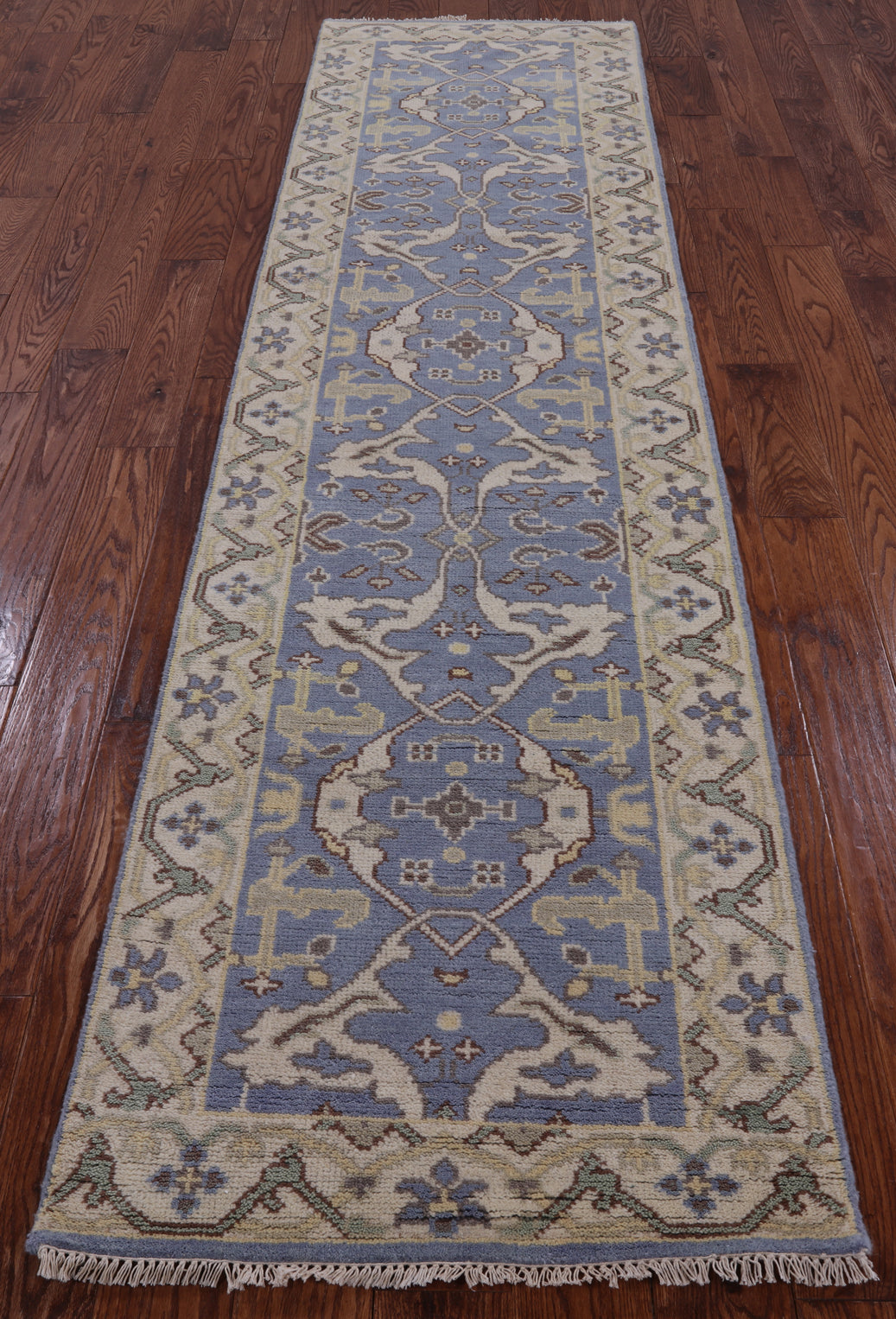 Turkish Oushak Hand Knotted Wool Runner Rug - 2' 7" X 9' 10" - Golden Nile