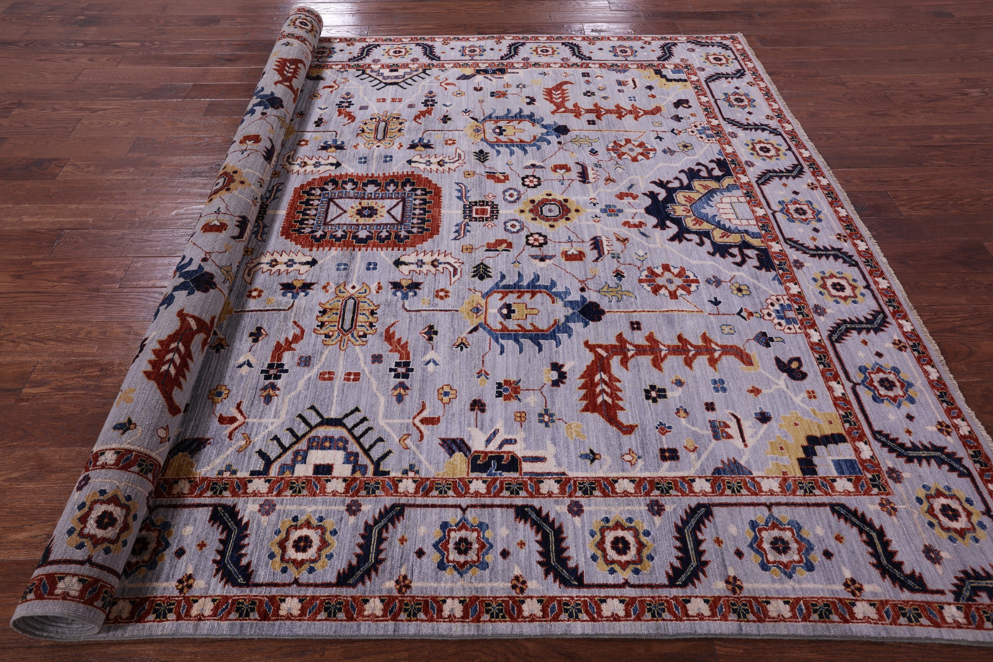 Persian Fine Serapi Hand Knotted Wool Rug - 8' 1" X 9' 9" - Golden Nile