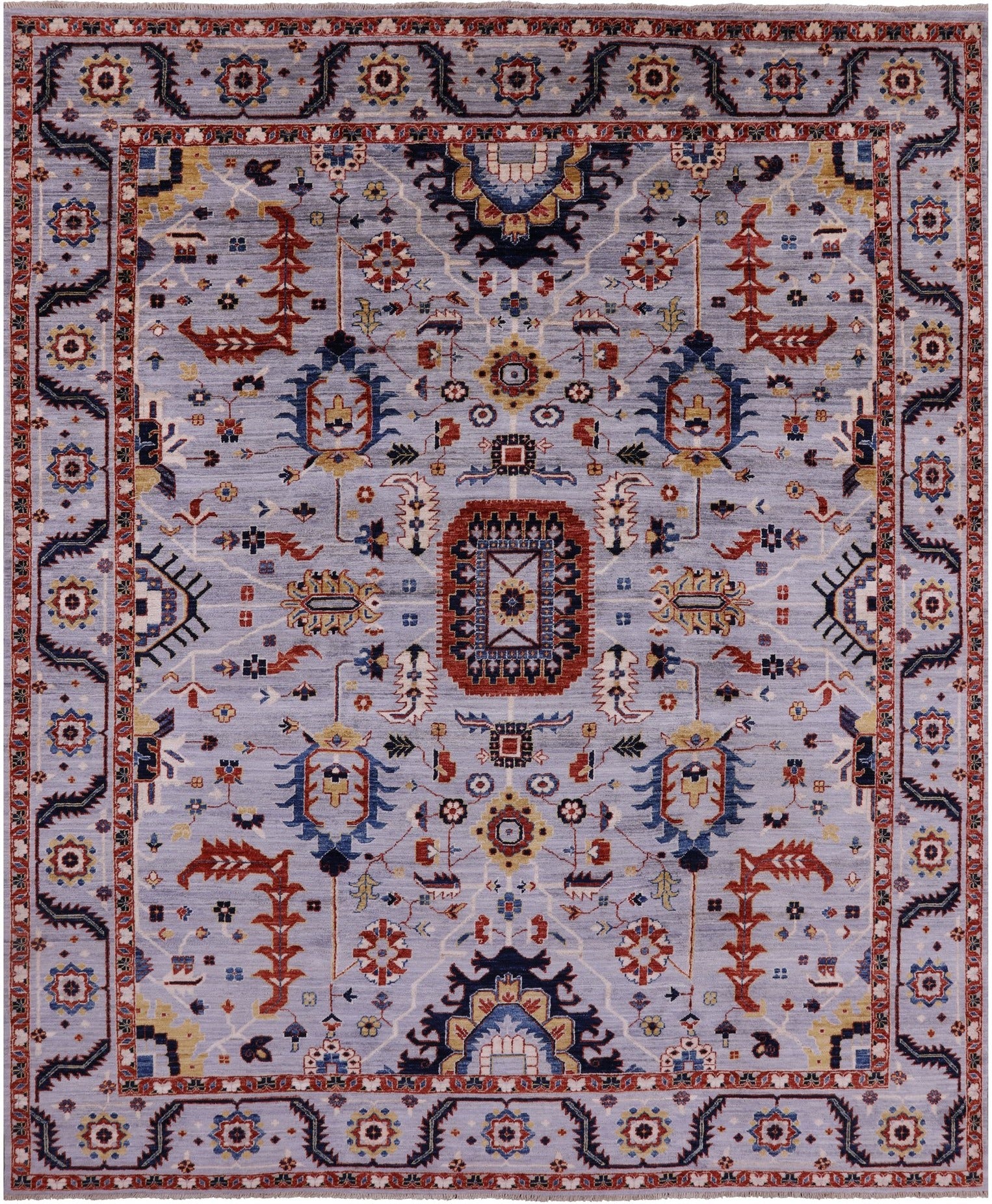 Persian Fine Serapi Hand Knotted Wool Rug - 8' 1" X 9' 9" - Golden Nile
