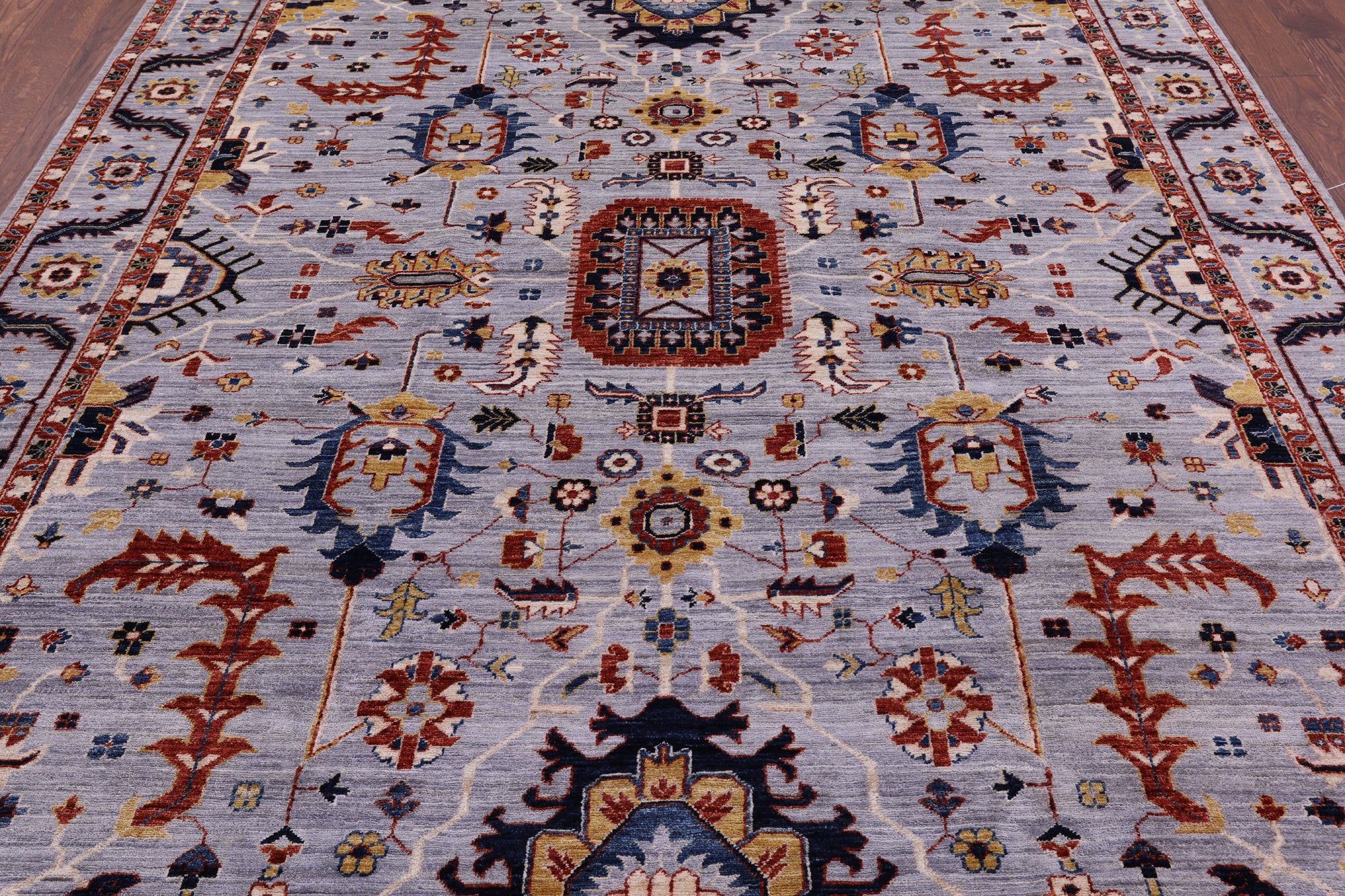Persian Fine Serapi Hand Knotted Wool Rug - 8' 1" X 9' 9" - Golden Nile