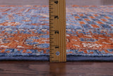 Blue Persian Fine Serapi Hand Knotted Wool Rug - 5' 0" X 13' 10" - Golden Nile