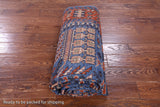 Blue Persian Fine Serapi Hand Knotted Wool Rug - 5' 0" X 13' 10" - Golden Nile