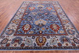 Blue Persian Fine Serapi Hand Knotted Wool Rug - 8' 10" X 11' 9" - Golden Nile