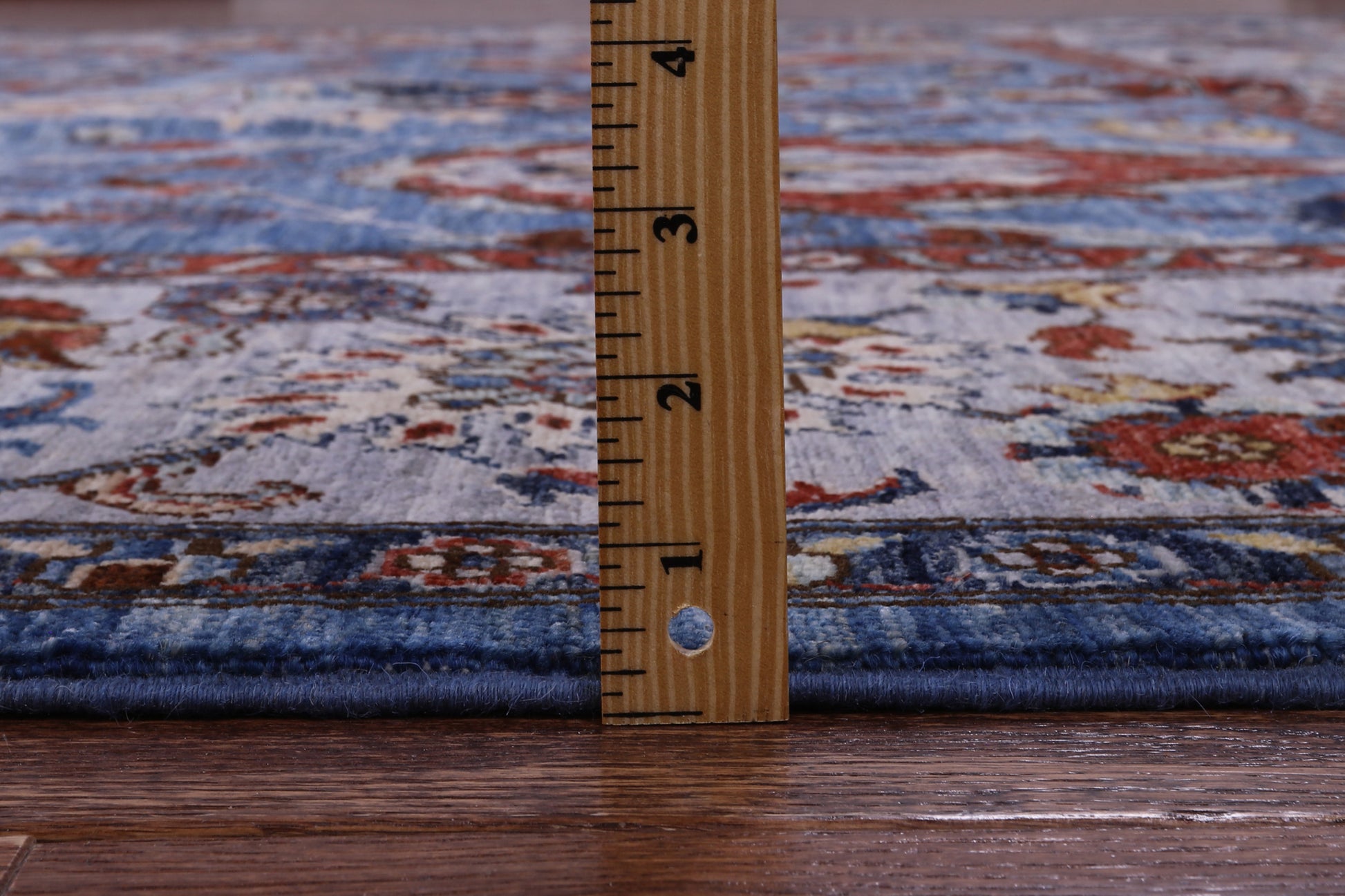 Blue Persian Fine Serapi Hand Knotted Wool Rug - 8' 10" X 11' 9" - Golden Nile