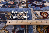 Blue Persian Fine Serapi Handmade Wool Rug - 9' 1" X 11' 7" - Golden Nile