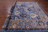 Blue Persian Fine Serapi Handmade Wool Rug - 9' 1" X 11' 7" - Golden Nile