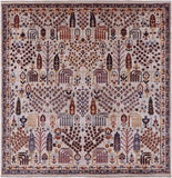 Square Ziegler Hand Knotted Wool Rug - 5' 11" X 5' 11" - Golden Nile