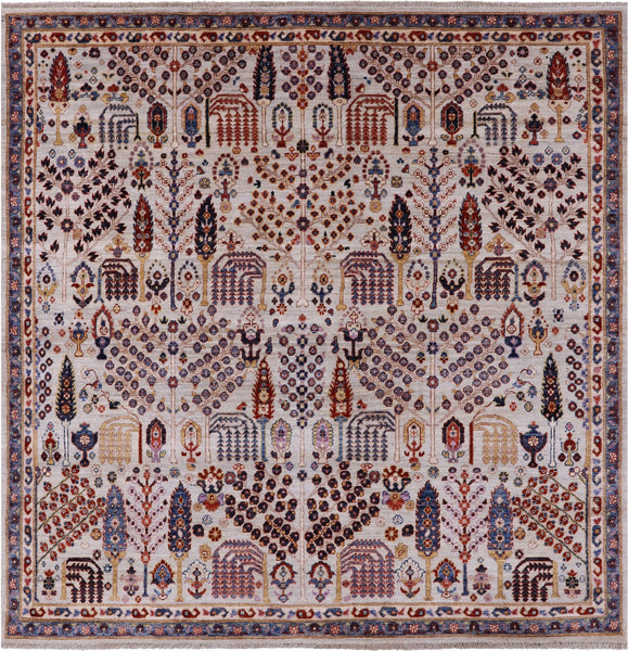 Square Ziegler Hand Knotted Wool Rug - 5' 11" X 5' 11" - Golden Nile