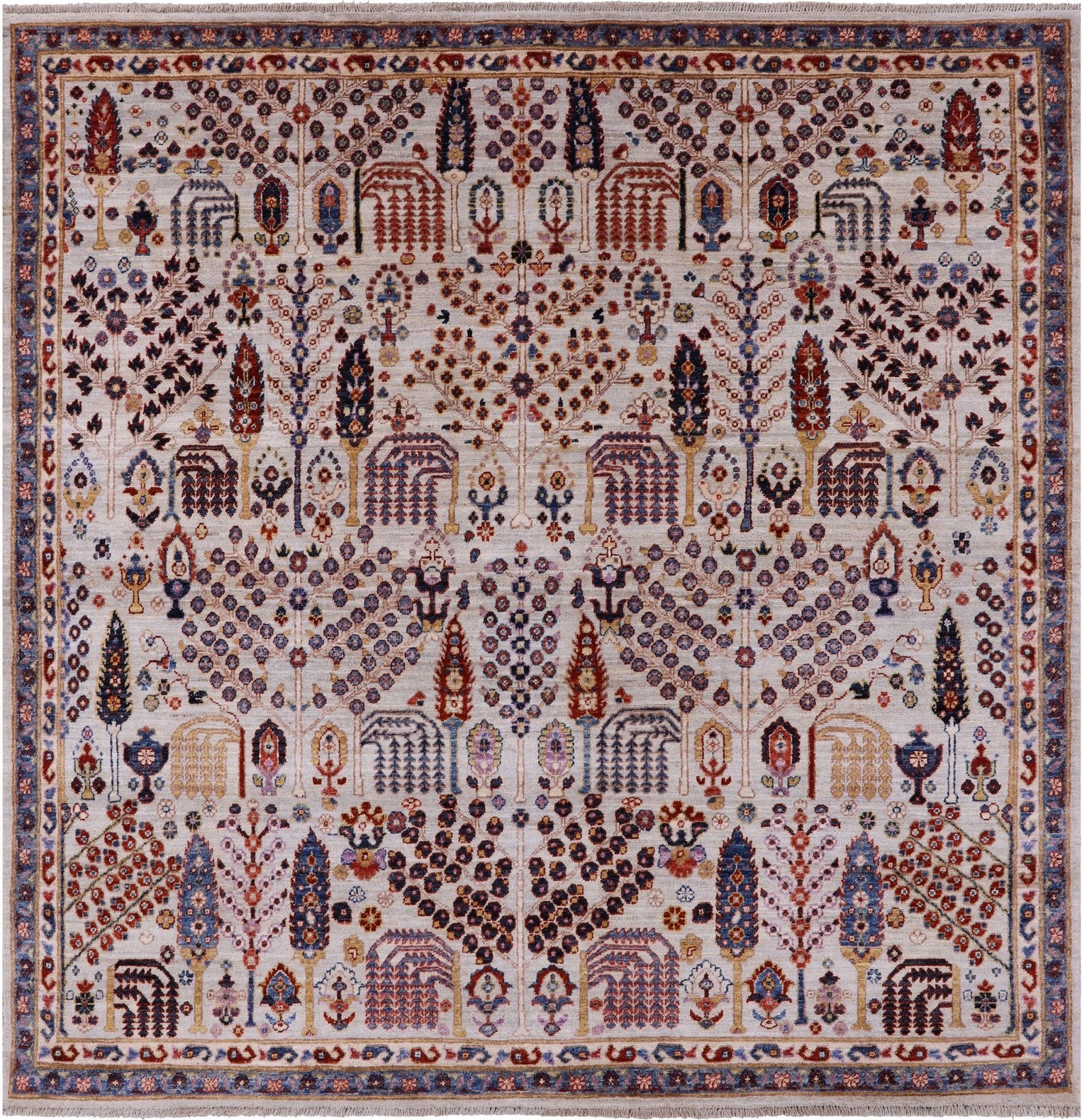 Square Ziegler Hand Knotted Wool Rug - 5' 11" X 5' 11" - Golden Nile