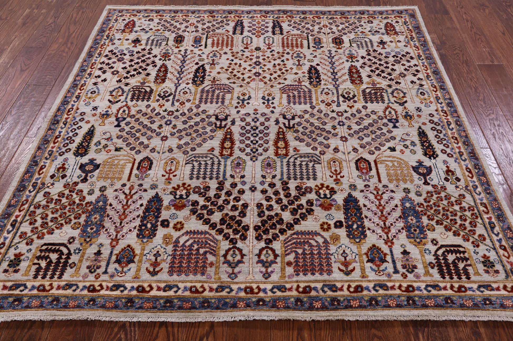 Square Ziegler Hand Knotted Wool Rug - 5' 11" X 5' 11" - Golden Nile