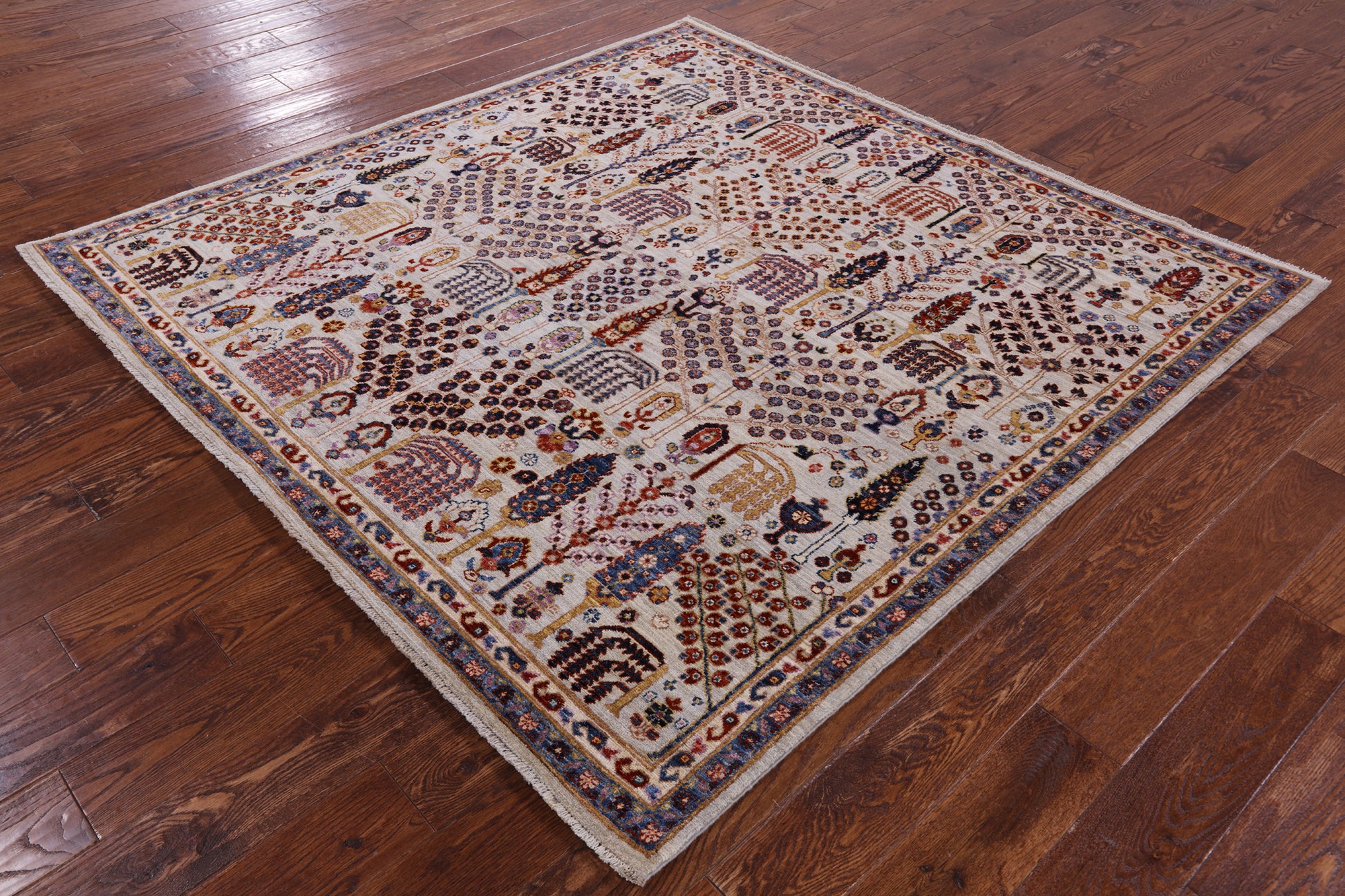 Square Ziegler Hand Knotted Wool Rug - 5' 11" X 5' 11" - Golden Nile