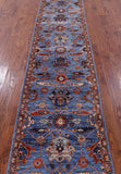 Blue Persian Fine Serapi Hand Knotted Wool Runner Rug - 2' 9" X 11' 6" - Golden Nile