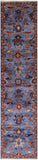 Blue Persian Fine Serapi Hand Knotted Wool Runner Rug - 2' 9" X 11' 6" - Golden Nile