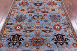 Blue Persian Fine Serapi Hand Knotted Wool Rug - 4' 10" X 6' 4" - Golden Nile