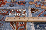 Blue Persian Fine Serapi Hand Knotted Wool Rug - 4' 10" X 6' 4" - Golden Nile