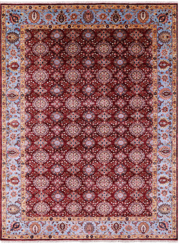 Persian Tabriz Hand Knotted Wool Rug - 9' 0