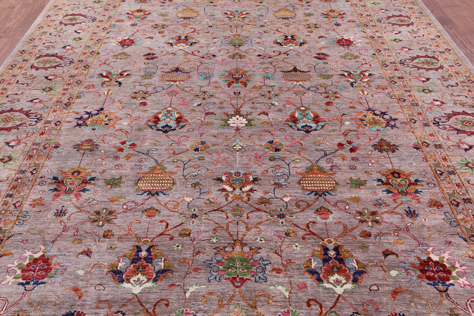 Peshawar Hand Knotted Wool Rug - 9' 0" X 11' 7" - Golden Nile