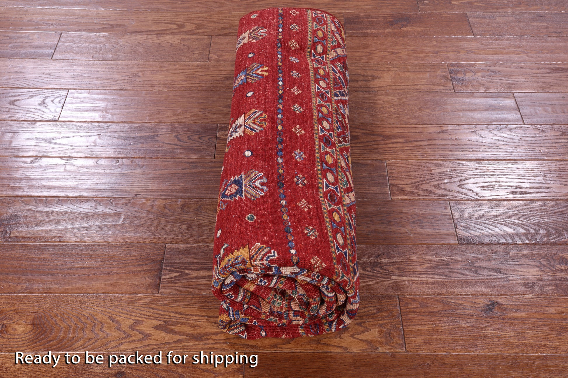 Red Khorjin Persian Gabbeh Hand Knotted Wool Rug - 5' 8" X 8' 4" - Golden Nile