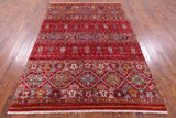 Red Khorjin Persian Gabbeh Hand Knotted Wool Rug - 5' 8" X 8' 4" - Golden Nile